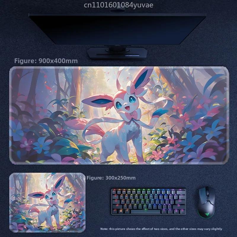 Классический Мультфильм Аниме Покемон Пикачу Мьюту Иви Кожаный Коврик для Мыши Лукарио Сквиртл Гардевуар Коврик для Клавиатуры Большой Игровой Настольный Мат