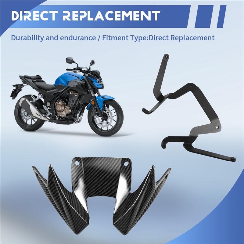 A28G-For Honda CB500 Hornet CB 500 2024 2025 Front Motorcycle Wing Spoiler Downforce Aerodynamic Fairing Winglets