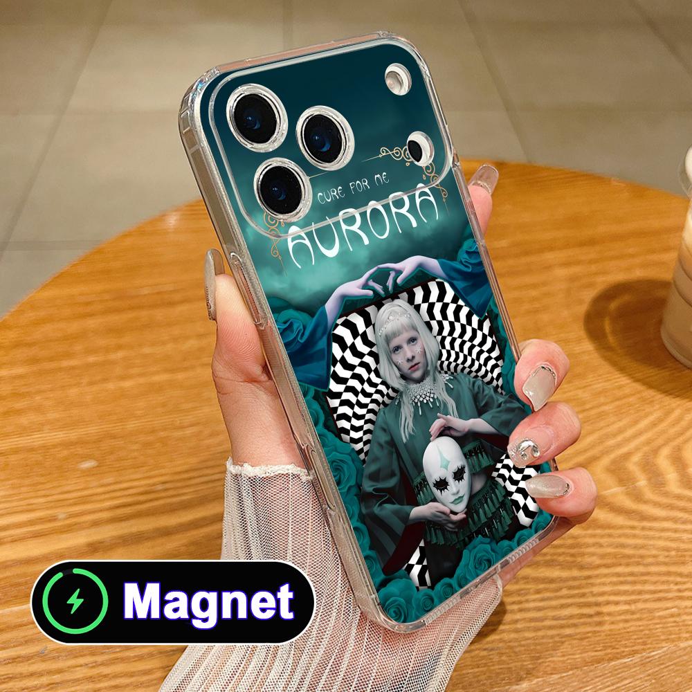 Aurora Aksnes Clear TPU Magsafe Mobile Phone Case for iPhone 17 16 15 14 13 12 11 Air Pro Max Plus Mini Colorful Cover