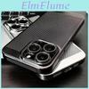 Cool Heat Plating Dissipation Luxury Grid Ultra Thin Case For Iphone 16 15 14 13 12 11 Pro Max Xs X Xr 7 8 Plus Camera Protector Shockproof Cover