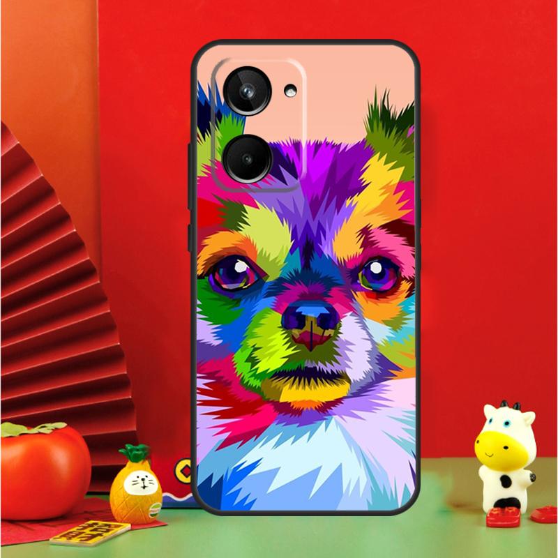 Чихуахуа Лицо Цветочный Собака Для Realme C35 C53 C55 C67 GT Neo 6 GT5 9 10 11 12 Pro Plus C25S C21Y C30 C31 C33 C51 Чехол