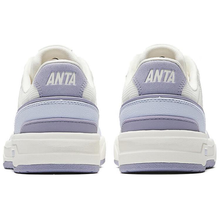 Anta Lieyan1.0 Breathable Lightweight Height Increasing Low top Skateboard Shoes Women's White Purple Sneakers 122528091-8