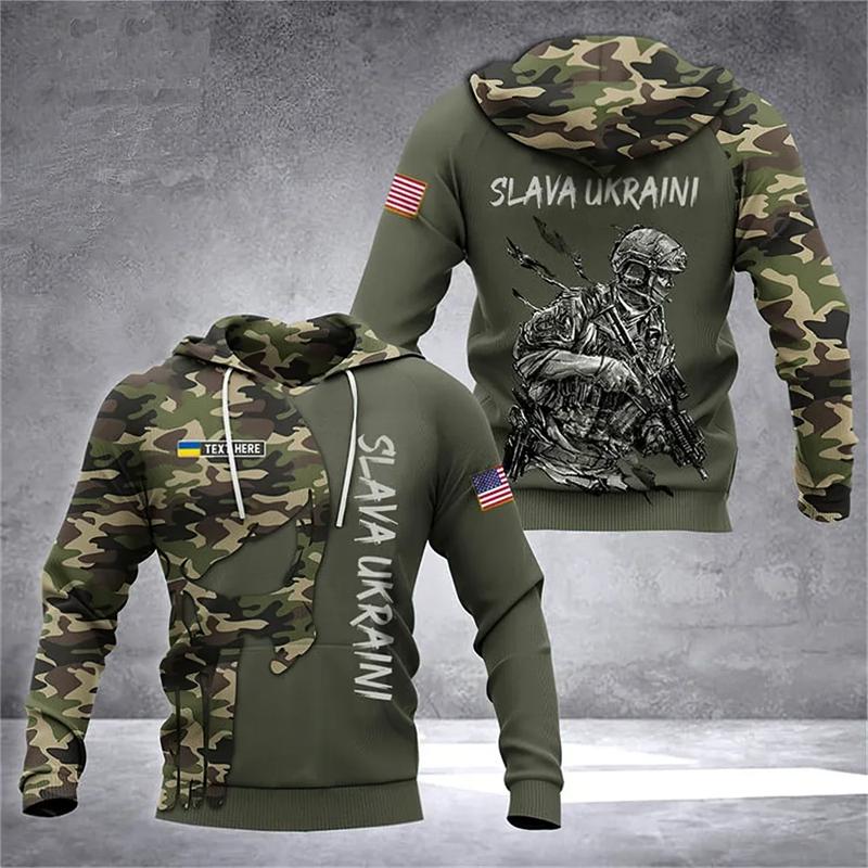 Мужская толстовка с капюшоном 3D-принт Fore Camouflage Hoodis для мужчин Повседневная солдатская форма Оверсайз Толстовки Повседневные уличные свитера Топы