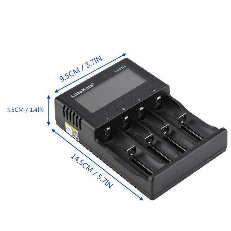 LiitoKala Lii-PD4 LCD Зарядное устройство для литиевых аккумуляторов для 18650, 26650, 21700