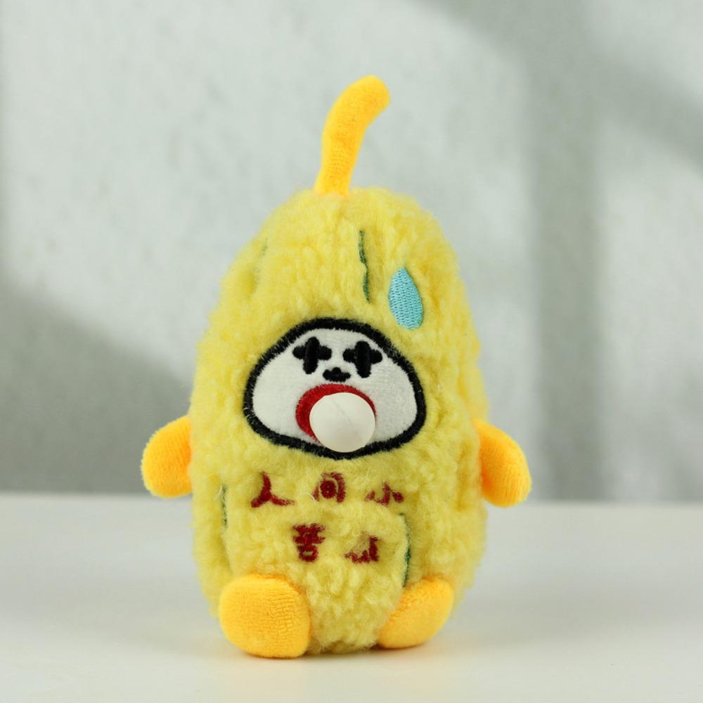 Cartoon Bitter Gourd Plush Keychain Spit Bubble Bitter Gourd Doll Keyring Car Keys Accessories