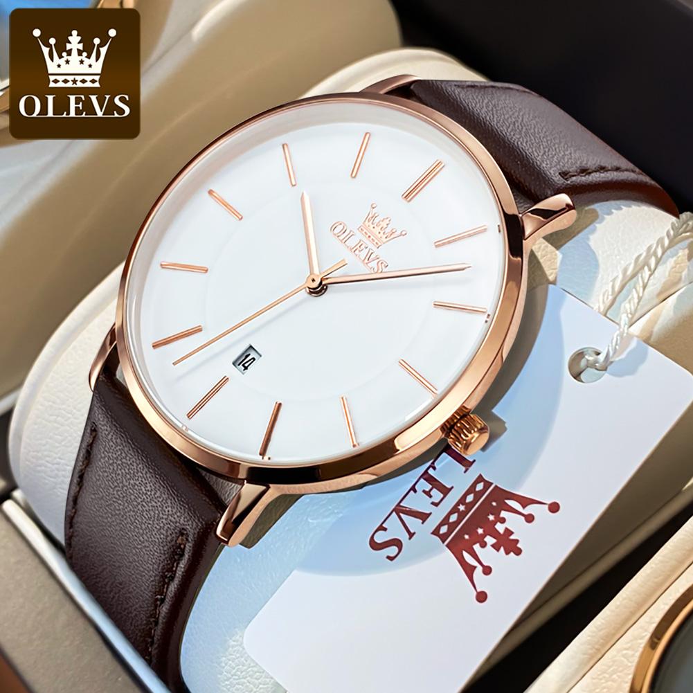 OLEVS 5869 Original Brand Fashion Men's Watch Simplicity Dial Trendy Quartz Watch Waterproof Date Milanese Mesh Belt Wristwatch