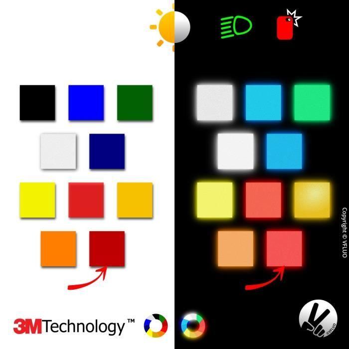 Feuille rétro réfléchissante à découper pour casque, moto, ... - VFLUO REFLECTIVE COLORS - 3M Technology - 10x15cm - Rouge rubis