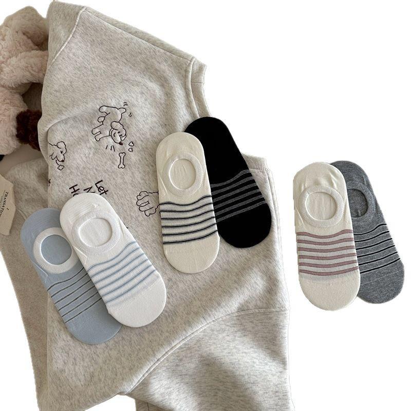 Milk Salt Thin Strip Non-Slip Invisible Socks Cotton Versatile Boat Socks Dongdamen Socks For Women
