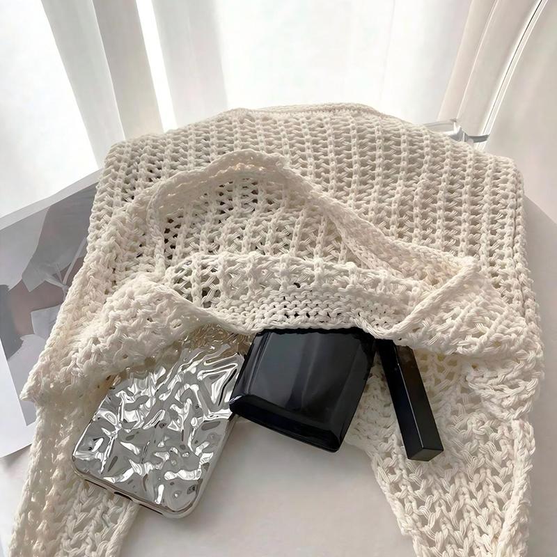 Knitted Handbags Beach Bags Lightweight Students Shoulder Casual Tote Female Style Shopping Woven Bags For Women Girls CLE