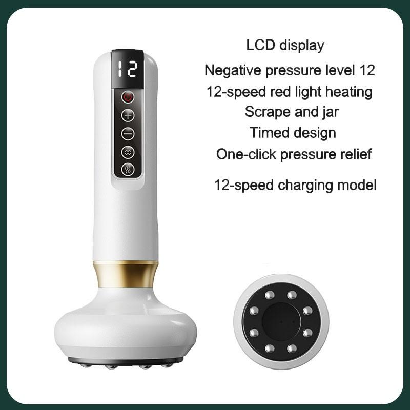 Перезаряжаемый электрический массажер Гуаша с подогревом и вакуумными банками из нержавеющей стали ABS 304