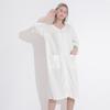 Women's Plus Size Mid-Length Zipper Nightgown and Wearable Bath Towel - Spring/Summer Collection