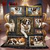 Canine Portraits Gallery 2D Flat Pattern Flannel Blanket, High quality All Seasons, Home Decor, Warmth and Comfort, Perfect for Christmas Gifts.