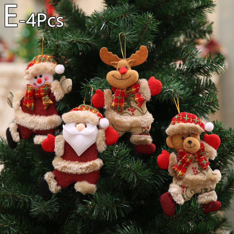 1pc/4pcs Ornaments for Xmas Kids Gifts Santa Claus Dolls Christmas Tree Hanging Christmas Decoration