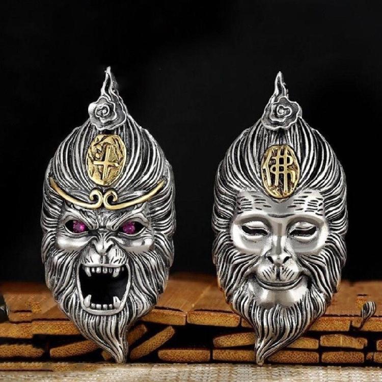 Stylish Monkey Kings Game Pendant Sturdy Brass Necklace Accessory for Gaming Enthusiasts and Trendy Adults Daily Use