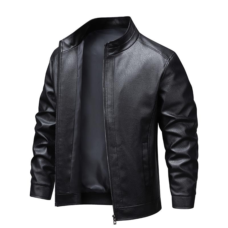 New Leather Jackets for Men Spring New Stand-up Collar Jackets Men's Tops Windproof Casual Jackets