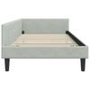 Corner Bed Frame with Headboard Light Grey 90 cm x 190 cm Velvet