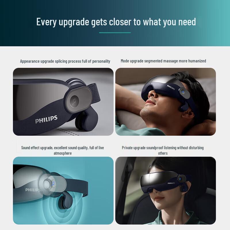 Philips Умный массажер для глаз с подогревом и музыкой, штекер CN (адаптер в комплекте)