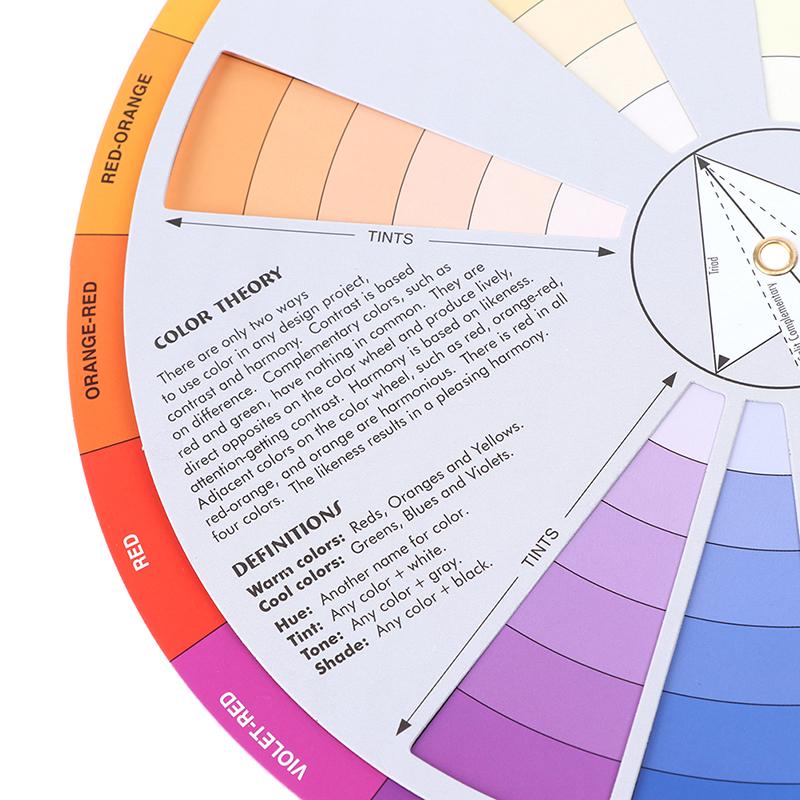 Колесо для смешивания цветов на бумажной карте Круглый центральный круг вращается Татуировка Ноготь
