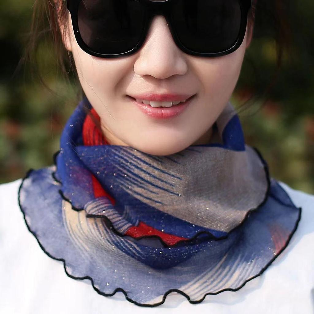 Женский солнцезащитный шарф, маска для шеи, летняя защита от ультрафиолета, дышащая тонкая маска, уличный шелковый шарф