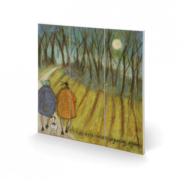 Sam Toft It´s Like We´re Forever Beginning Again Wood Square Plaque