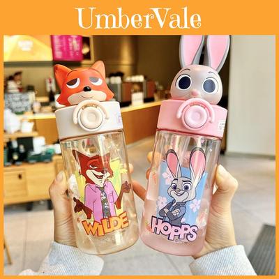 Пластиковый стаканчик для напитков с трубочкой Zootopia Ник и Джуди из материала Tritan для детей