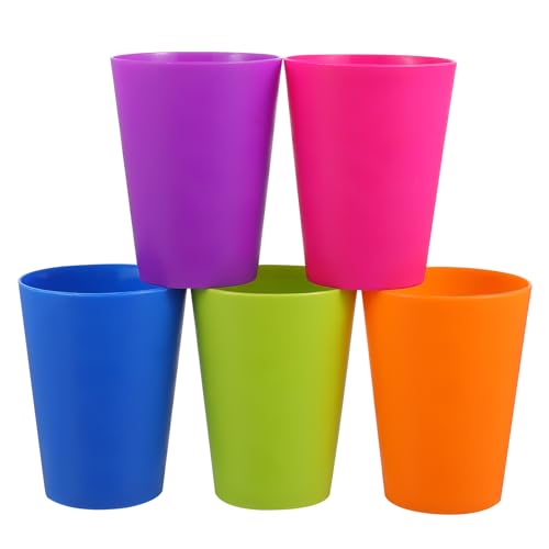 TOYMYTOY Набор из 15 многоразовых термостойких пластиковых стаканчиков по 200 мл для детского сада и дошкольных учреждений, случайные цвета