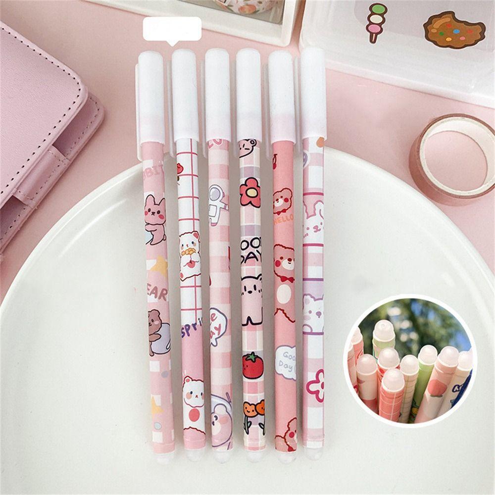 Washable Handle Press Pen Cartoons 0.5mm Erasable Pen Student Pen Neutral Erasable Pen Gel Pens