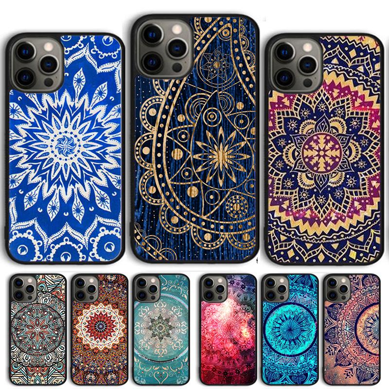 Чехол-накладка с узором «Цветок мандалы» для iPhone 17 Air 15 16 14 13 12 Pro Max 11 Pro Max Plus