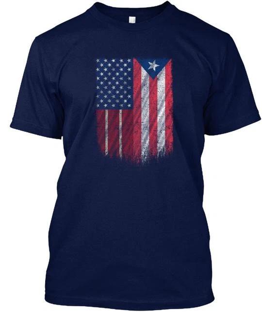 Пуэрто-Риканско-Американский Флаг США Футболка Сделано в США Размер от S до 5XL