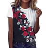 Женская футболка с 3D-принтом с узором, круглым вырезом и короткими рукавами, мягкий повседневный топ, удобная повседневная рубашка, модный принт