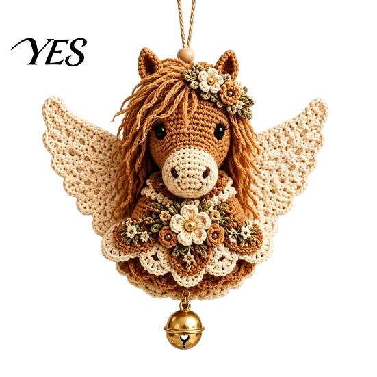 DIY Hanging Decoration Craft Crochet Animal Angel Ornament Kit, Yarn Pendant with Tutorials Christmas Tree Charm & Yarn, Cute Handmade for Adults