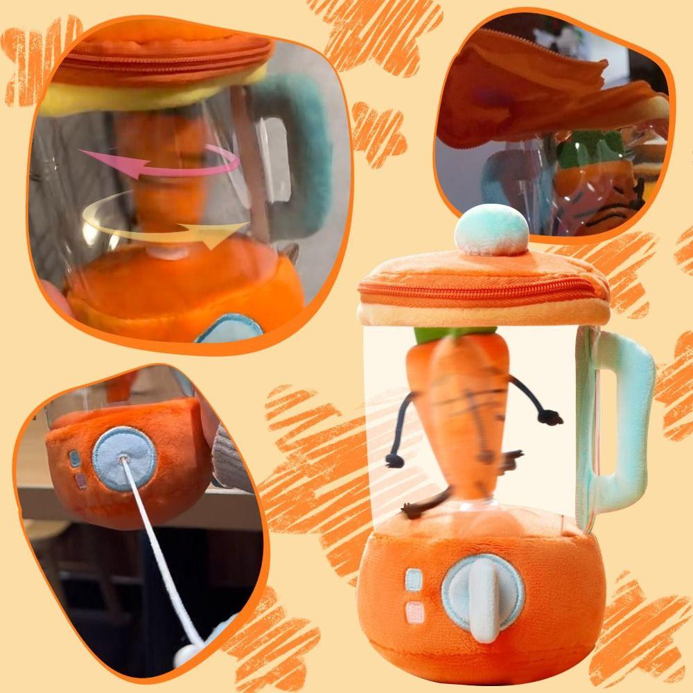 Bag Pendants Carrot Juicer Plush Toy Drawstring Rotating Carrot Juicer Toy Stuffed Plush Toys