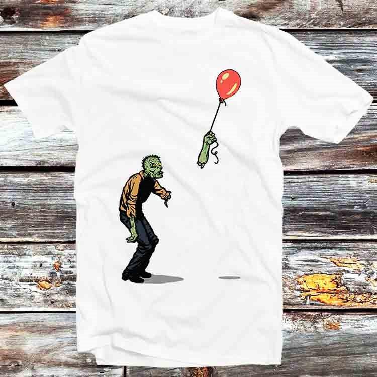 Zombie Banksy Girl Heart Baloon T Shirt Mens Womens Tees Top B928