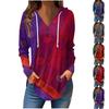 Women's Casual Fashion Solid Color V Neck Long Sleeve Button Hoodie Tops