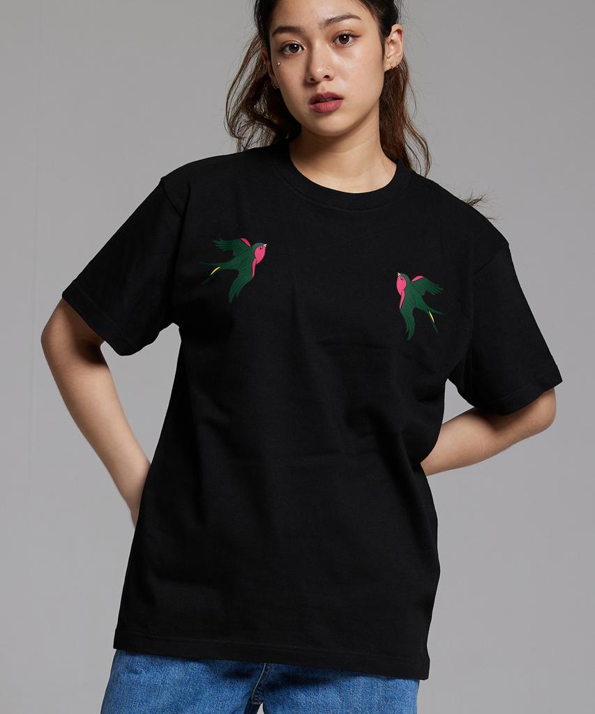 CREAM SODA LAB Swallow Twin Short Sleeve Tee Black
