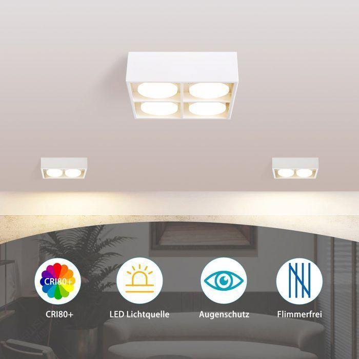 Spots de plafond - NETTLIFE - GX53 4x20W - 4 ampoules GX53 - blanc - métal orientable