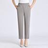 5XL 6XL 7XL 8XL Women Summer Pants Elastic High Waist Casual Ninth Pants Middle-aged Elderly Female Straight Mom Pants Plus Size