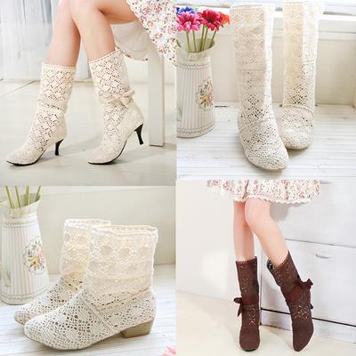 Крутые ботинки женские новые весенне-летние полые ботинки женская обувь ботинки средней высоты сетчатые ботинки одинарные ботинки сандалии короткие ботинки