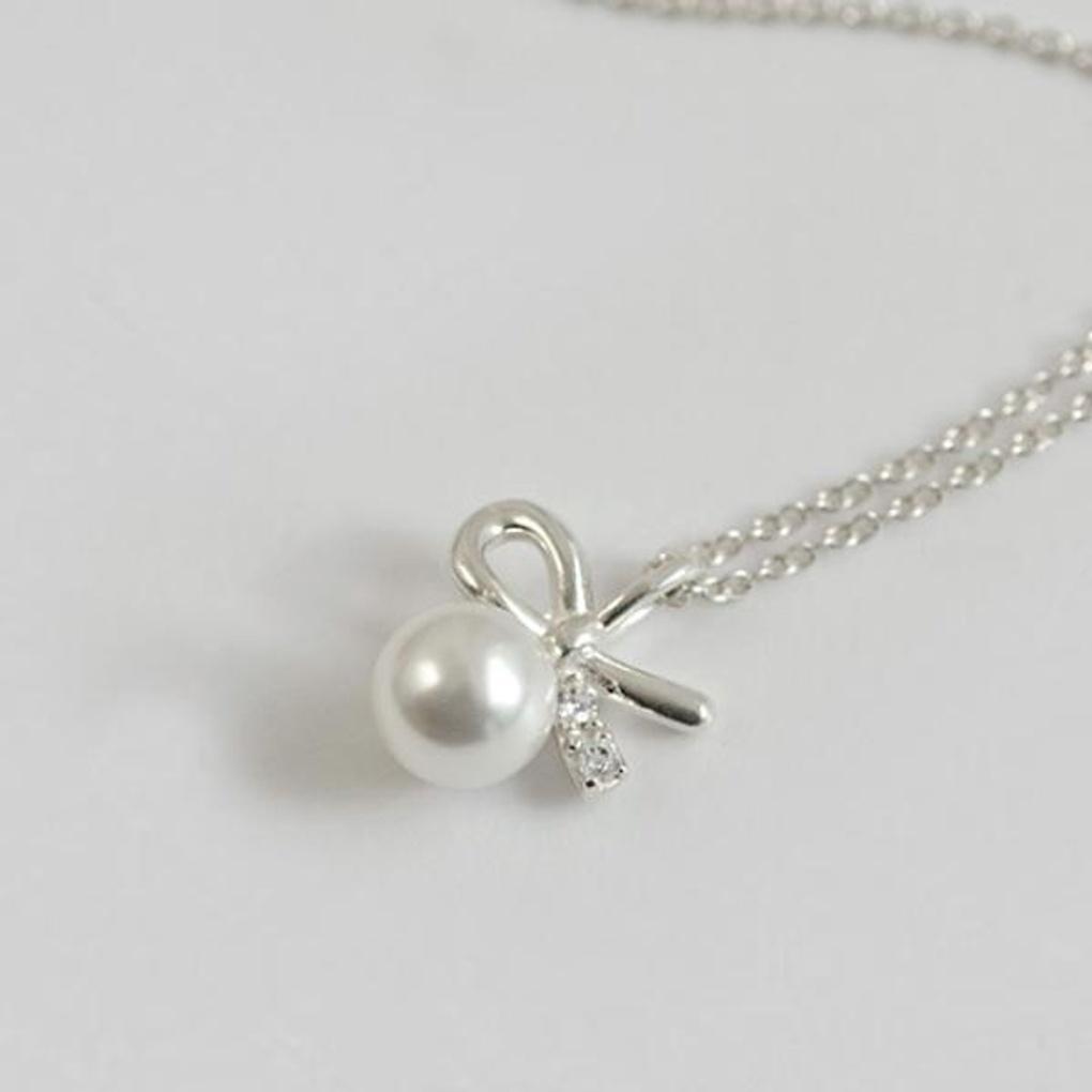 Women's Daily Accessory Ribbon Swallow Pearl Necklace