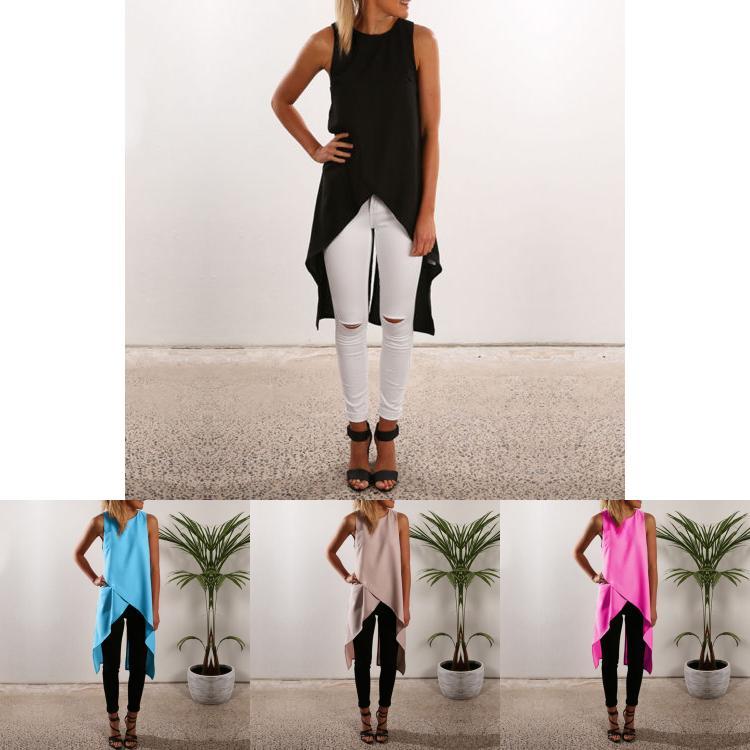 Damen Rmellos Longshirt Sommer Westen Tank Bluse Hemd Shirt Tunika Oberteil Top In Premium Quality For Effortless Versatility And Timeless Style