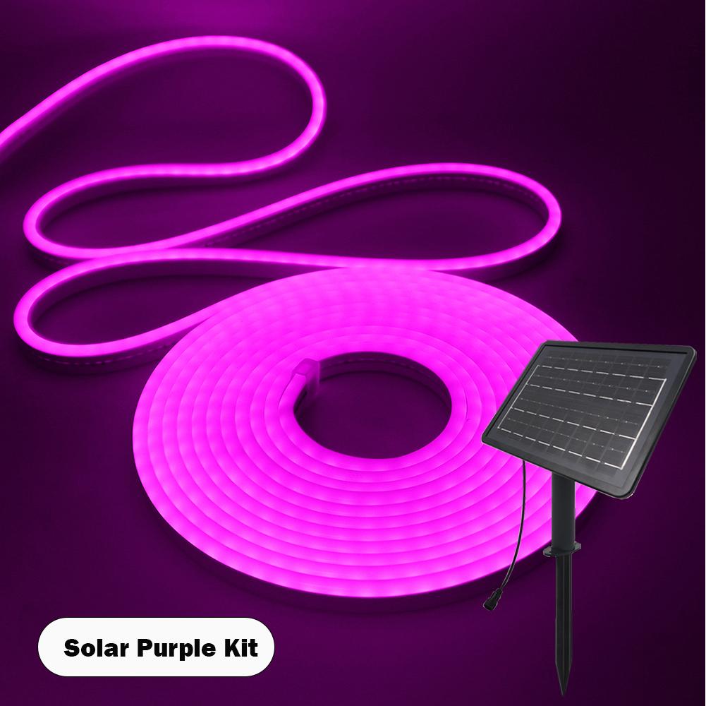 Waterproof Solar Neon Strip Light DC24V 2835 120LEDs/m Flexible Neon Rope Lights 6x12mm DIY Garden Home Decoration 13 Colors