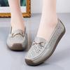 Fashion New Women Flats Shoes Genuine Leather Shoes Ballet Flats Ballerines Flats Walking Hollow Out Breathable Women's Moccasins