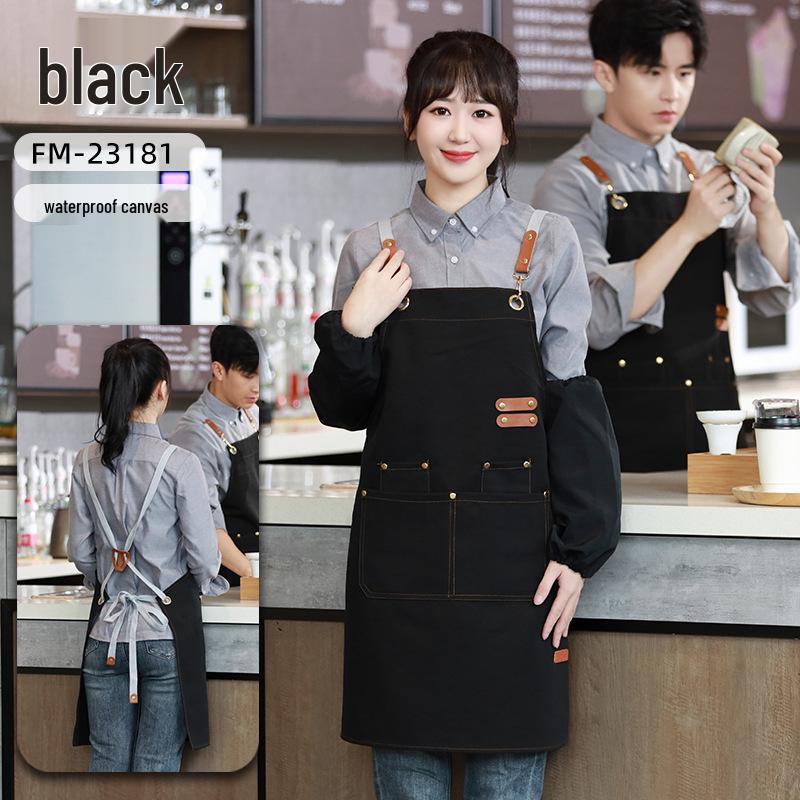 New Canvas Waterproof Oilproof Printed Apron for Kitchen, Studio, or Advertising with Logo