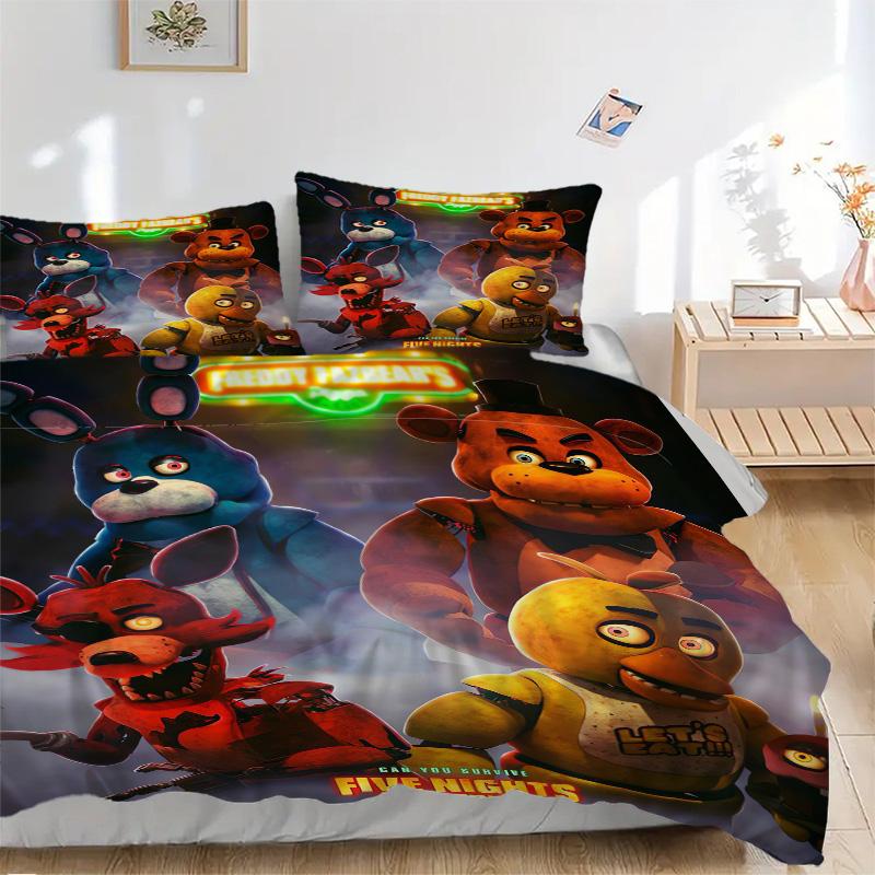 Fnaf Horror Night Print 3Pcs Bedding Setduvet Cover With 2 Bedropillowcase Home Birthday Gift