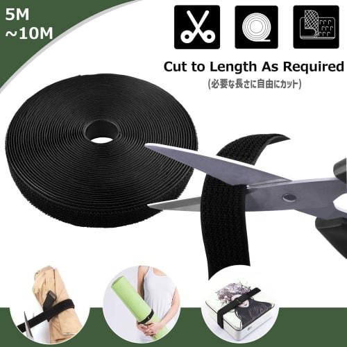 Azarxis Magic Cable Ties, 20mm and 25mm, with Buckles, for Cargo Ties, Fastening Straps, Velcro, Strong, Cuttable, Reusable, for Wire Organization, Pa