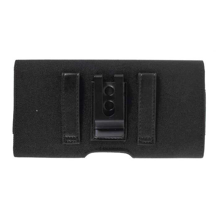 Pour F+ H166 (2021) Étui Housse Clip Métal Ceinture Horizontal Porte-cartes - Noir