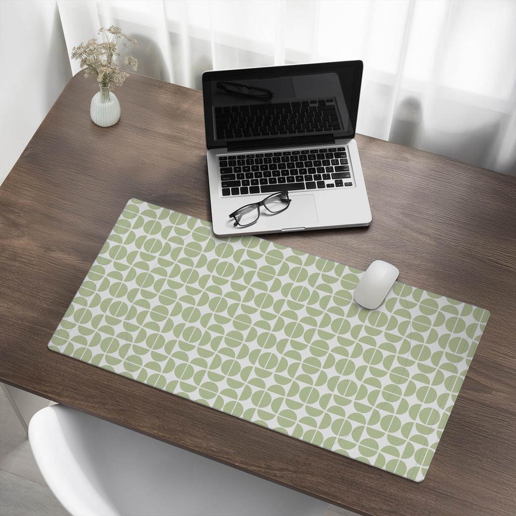 Modern Desk Mat for Remote Work, Geometric Retro Pattern, 90x45 cm