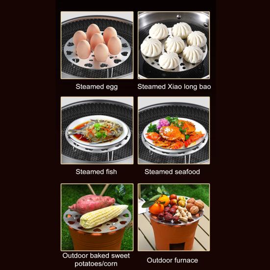 2 Pcs Foldable Steam Rack Stainless Steel Steamer Tray with Detachable Leg 21cm Diameter Cooking Steamer Rack for Eggs Steaming Pot Rice Cooker