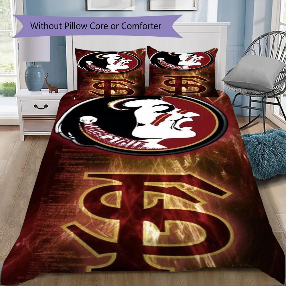 Florida Seminoles Pattern Bedding,Quilt Set Quilt Cover Pillowcase Home Birthday Gift (1*duvet cover+2*pillowcase,without core)ZSJT0917181