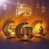 Ramadan Decorations DIY Wooden Moon LED Candle Lamp Muslim Islam Eid Mubarak Crafts Ornaments Light